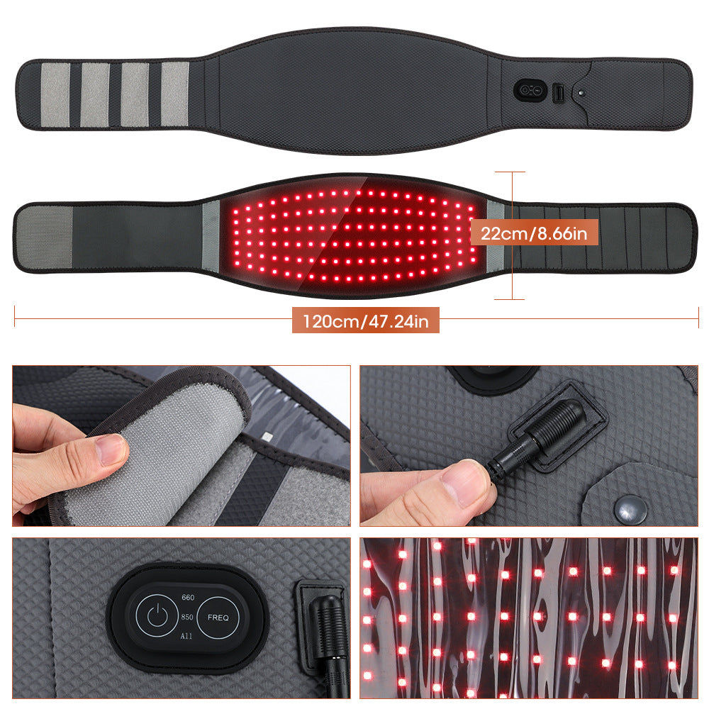 Electric Red Light Waist Supporter Beads Hot Compress Physical Therapy Belt