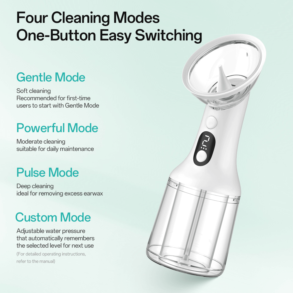 Household Electric Water Wash Waterproof Ear Wax Removal Powered Ear Washer Machine Portable Wireless Ear Cleaning Kit